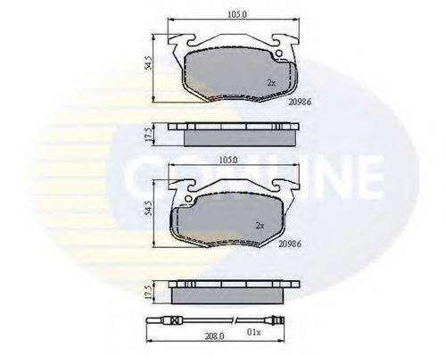 COMLINE CBP21615 Комплект тормозных колодок, дисковый тормоз