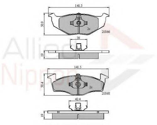 COMLINE ADB0706 Комплект тормозных колодок, дисковый тормоз