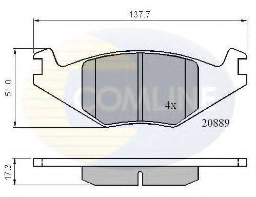 COMLINE CBP0136 Комплект тормозных колодок, дисковый тормоз