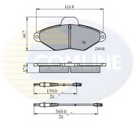 COMLINE CBP2568 Комплект тормозных колодок, дисковый тормоз