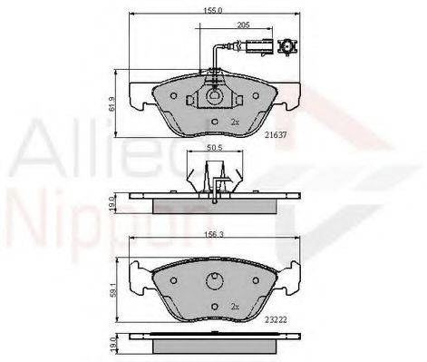 COMLINE ADB11772 Комплект тормозных колодок, дисковый тормоз