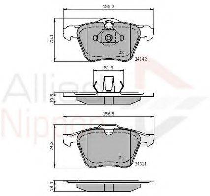 COMLINE ADB01608 Комплект тормозных колодок, дисковый тормоз