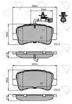 COMLINE ADB12105 Комплект тормозных колодок, дисковый тормоз