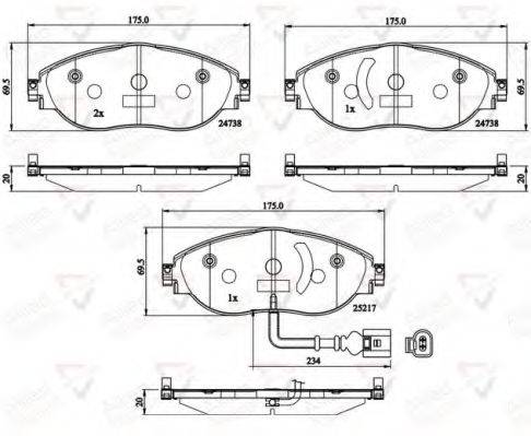 COMLINE ADB12201 Комплект тормозных колодок, дисковый тормоз