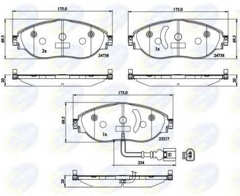 COMLINE CBP12201 Комплект тормозных колодок, дисковый тормоз