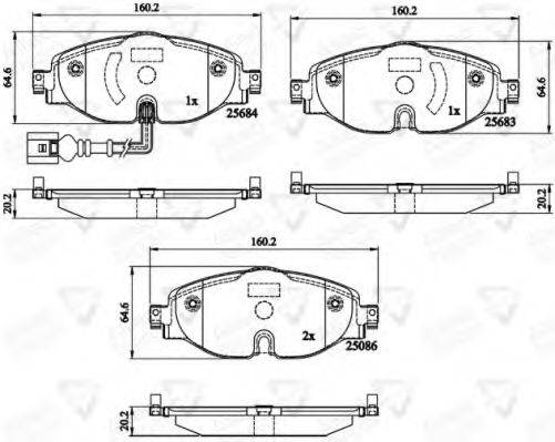 COMLINE ADB12158 Комплект тормозных колодок, дисковый тормоз