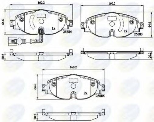 COMLINE CBP12158 Комплект тормозных колодок, дисковый тормоз