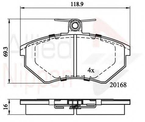 COMLINE ADB0152 Комплект тормозных колодок, дисковый тормоз