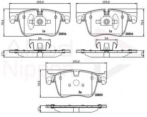 COMLINE ADB02250 Комплект тормозных колодок, дисковый тормоз