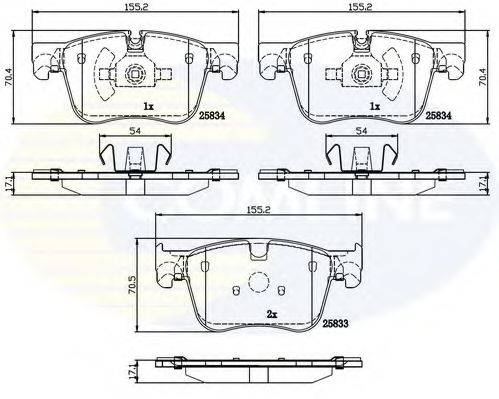 COMLINE CBP02250 Комплект тормозных колодок, дисковый тормоз