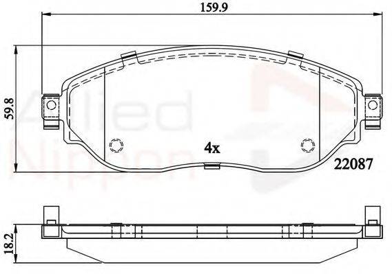 COMLINE ADB02285 Комплект тормозных колодок, дисковый тормоз