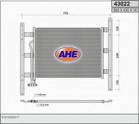 AHE 43022 Конденсатор, кондиционер