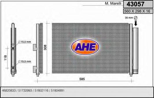 AHE 43057 Конденсатор, кондиционер