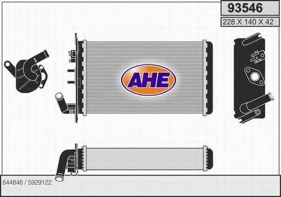 AHE 93546 Теплообменник, отопление салона