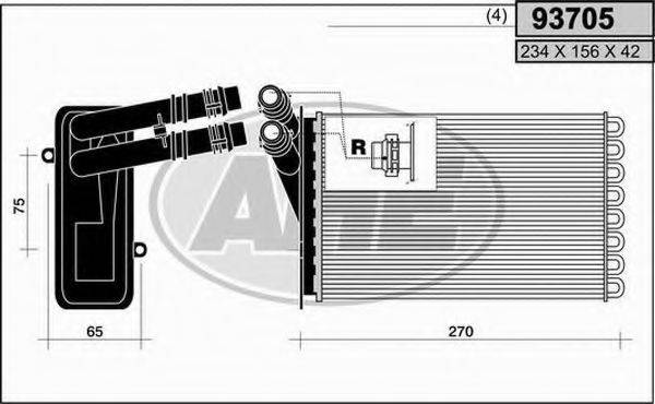 AHE 93705 Теплообменник, отопление салона