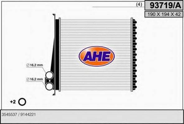 AHE 93719A Теплообменник, отопление салона