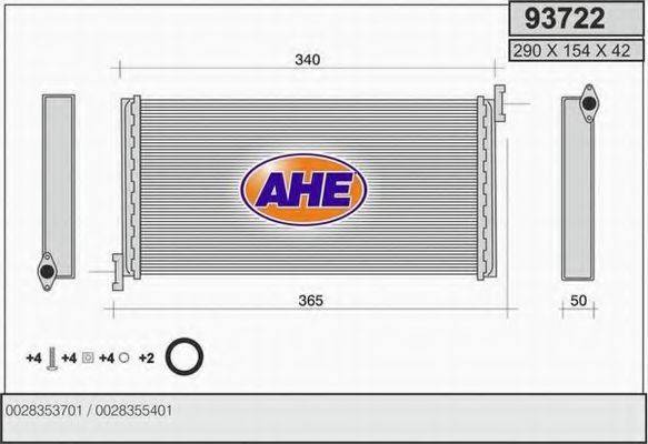 AHE 93722 Теплообменник, отопление салона