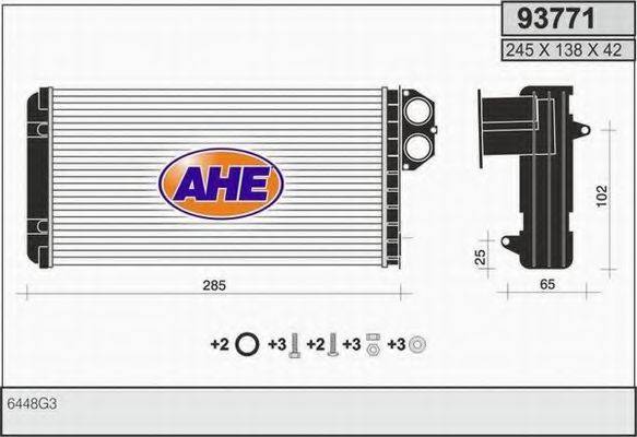 AHE 93771 Теплообменник, отопление салона