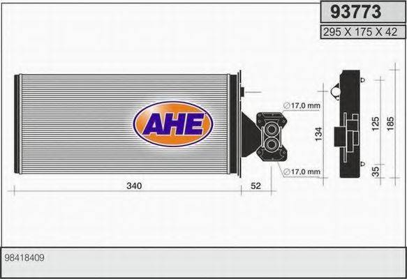 AHE 93773 Теплообменник, отопление салона