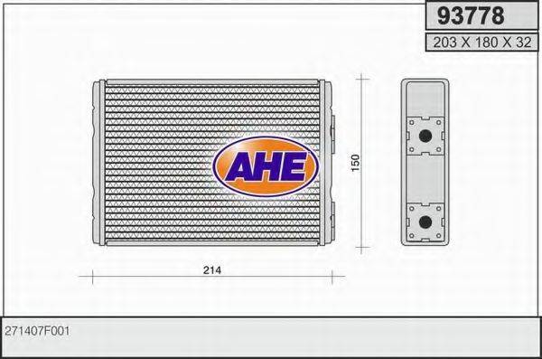 AHE 93778 Теплообменник, отопление салона