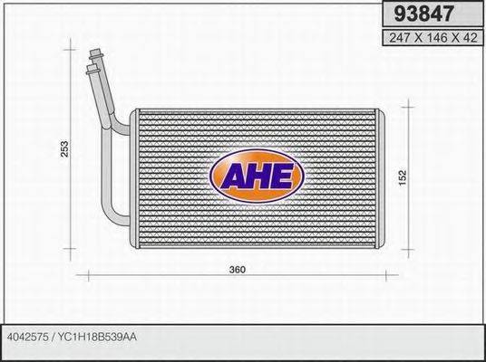 AHE 93847 Теплообменник, отопление салона