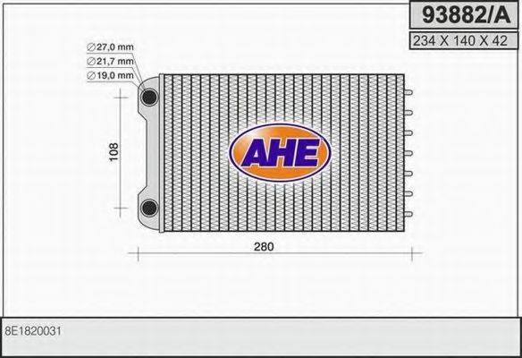 AHE 93882A Теплообменник, отопление салона