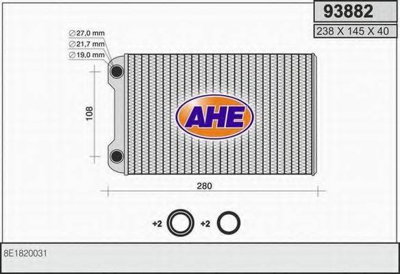 AHE 93882 Теплообменник, отопление салона