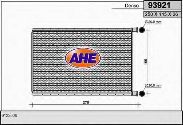 AHE 93921 Теплообменник, отопление салона