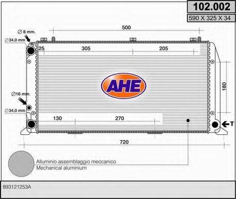 AHE 102002 Радиатор, охлаждение двигателя