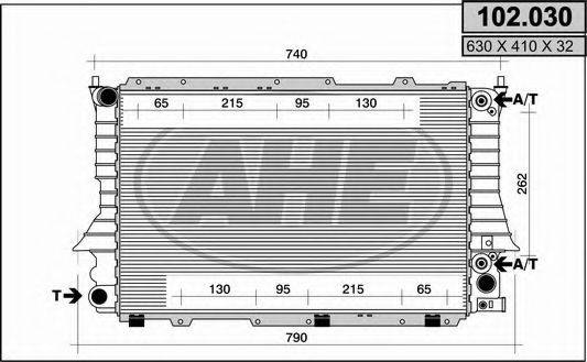 AHE 102030 Радиатор, охлаждение двигателя