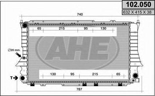 AHE 102050 Радиатор, охлаждение двигателя