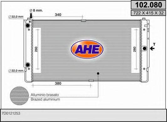 AHE 102080 Радиатор, охлаждение двигателя
