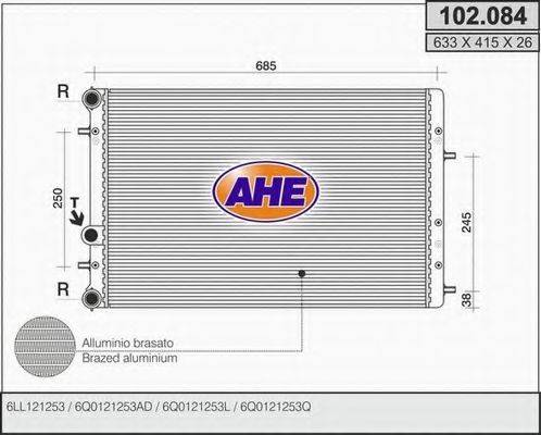 AHE 102084 Радиатор, охлаждение двигателя