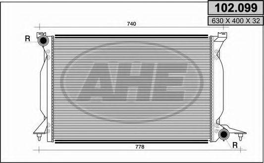 AHE 102099 Радиатор, охлаждение двигателя