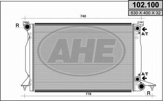 AHE 102100 Радиатор, охлаждение двигателя