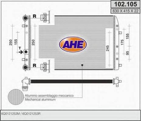 AHE 102105 Радиатор, охлаждение двигателя