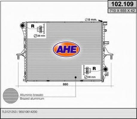 AHE 102109 Радиатор, охлаждение двигателя