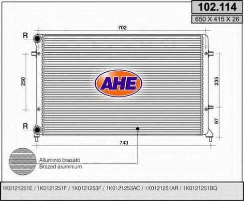 AHE 102114 Радиатор, охлаждение двигателя