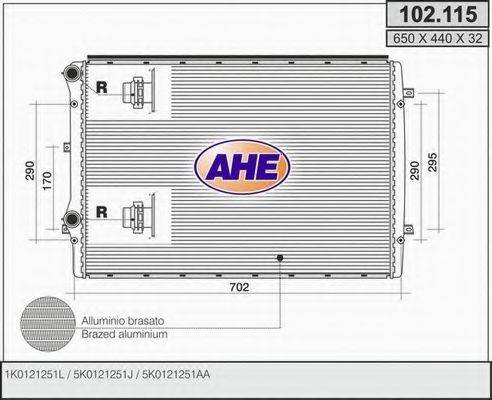 AHE 102115 Радиатор, охлаждение двигателя