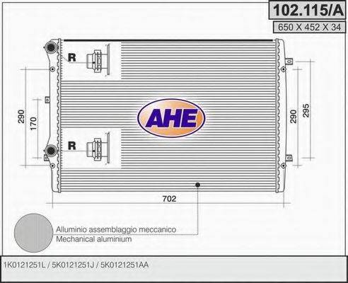 AHE 102115A Радиатор, охлаждение двигателя