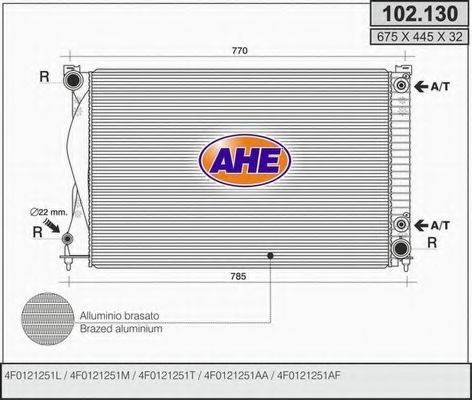 AHE 102130 Радиатор, охлаждение двигателя