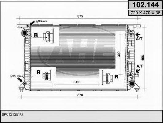 AHE 102144 Радиатор, охлаждение двигателя