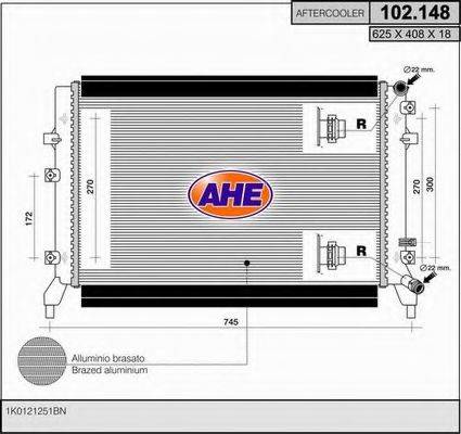 AHE 102148 Радиатор, охлаждение двигателя