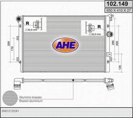 AHE 102149 Радиатор, охлаждение двигателя