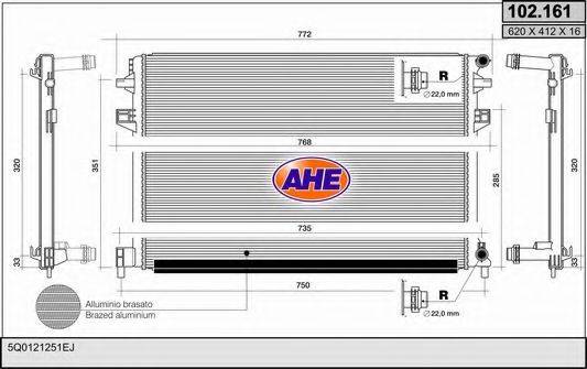 AHE 102161 Радиатор, охлаждение двигателя