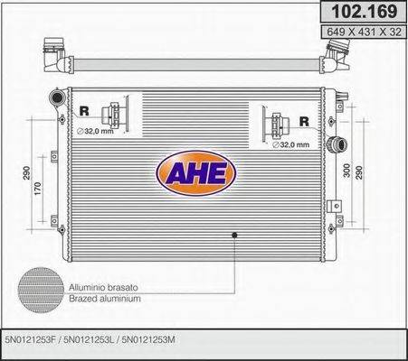 AHE 102169 Радиатор, охлаждение двигателя