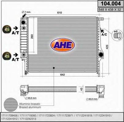 AHE 104004 Радиатор, охлаждение двигателя
