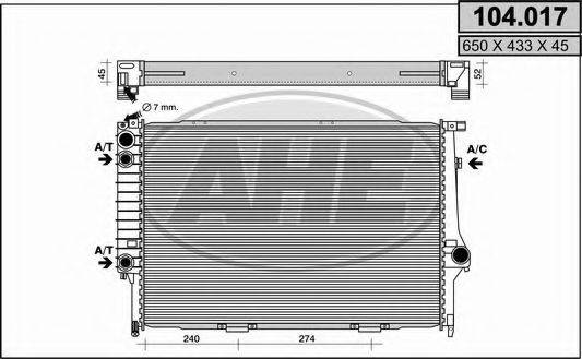 AHE 104017 Радиатор, охлаждение двигателя