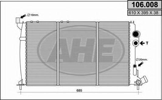 AHE 106008 Радиатор, охлаждение двигателя