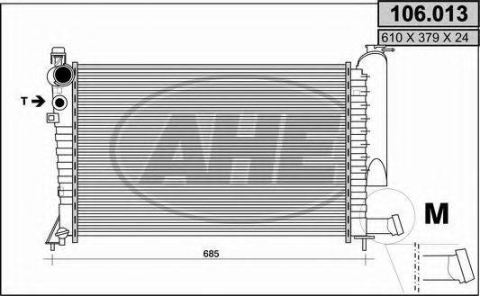 AHE 106013 Радиатор, охлаждение двигателя